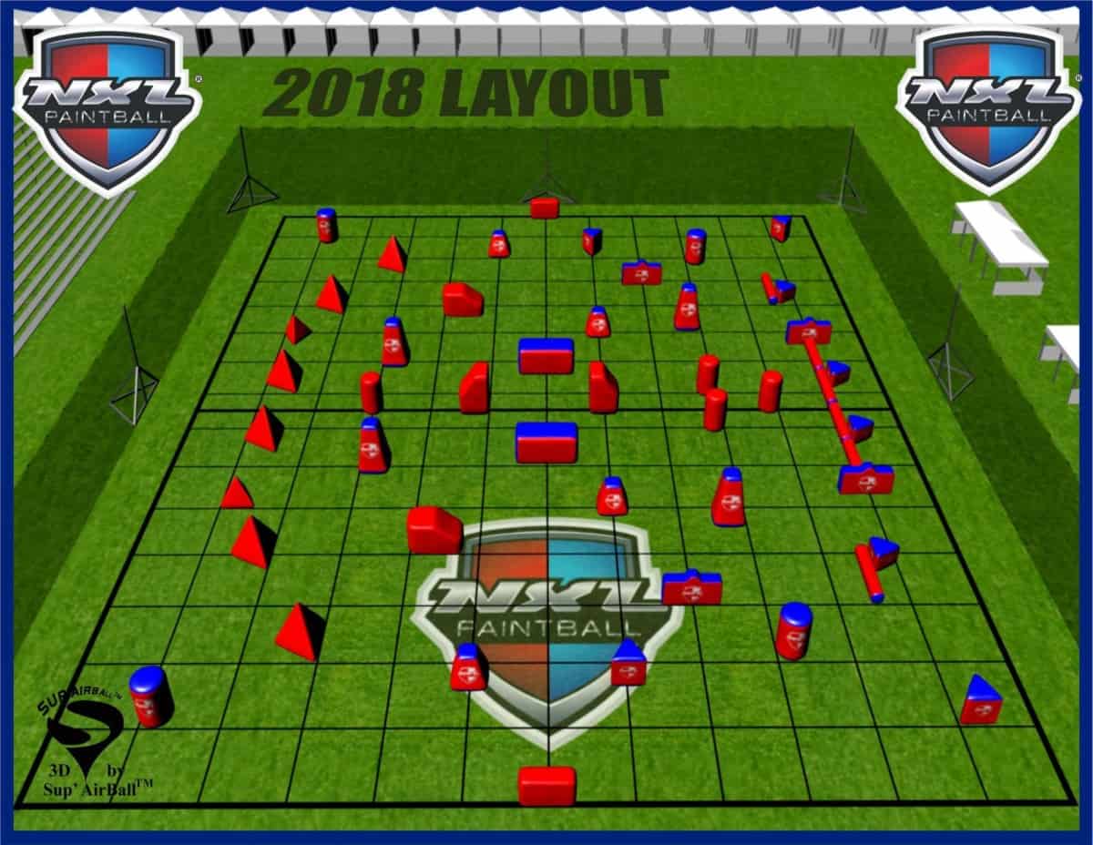 Example field layout image the NXL and other tournaments provide - How To Get Better At Speedball Tournament Games?