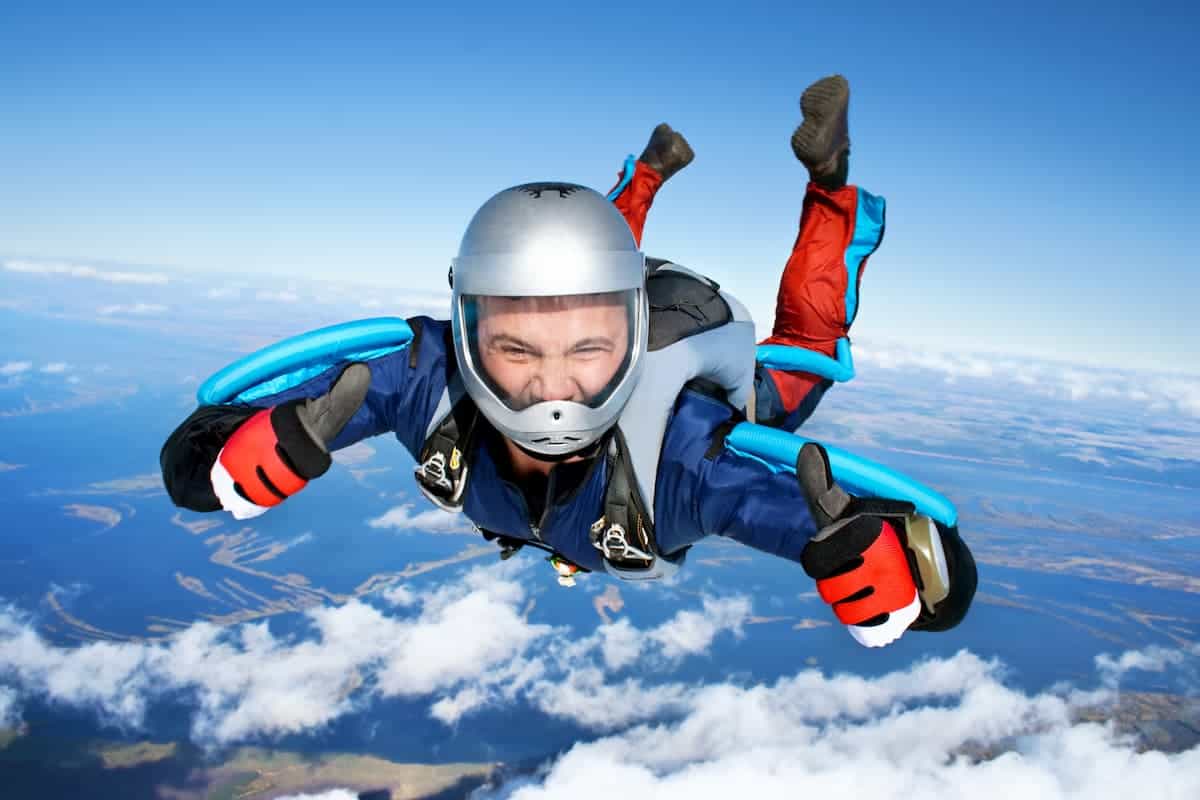 Feeling the rush, skydiving through the air with thumbs up - What is Skydiving